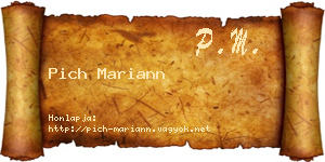 Pich Mariann névjegykártya